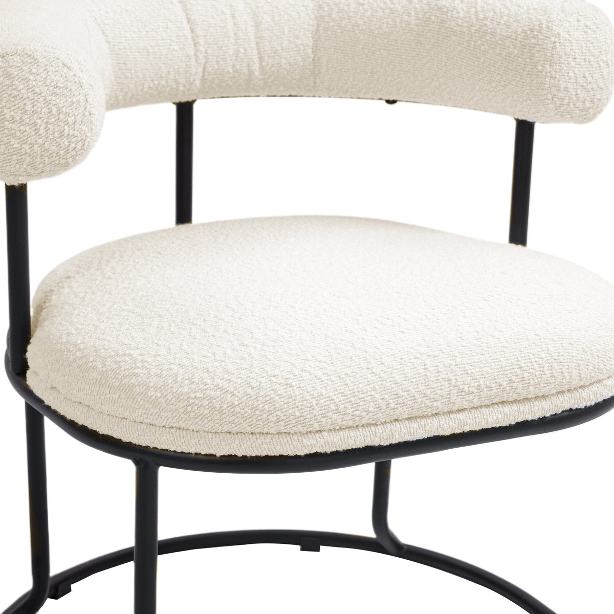 Boucle Dining Chairs Set of 2 Beige