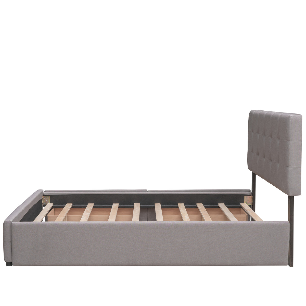 Upholstered Platform Bed Queen Light Gray