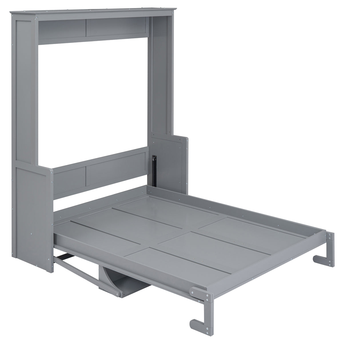 Queen Murphy Bed with Storage Gray