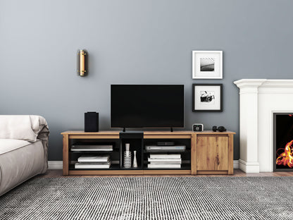 Modern LED TV Stand with Media Storage