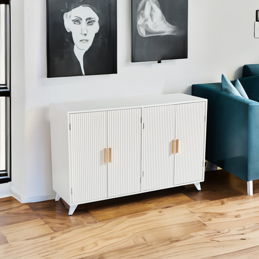 Ivory White Sideboard with 4 Doors