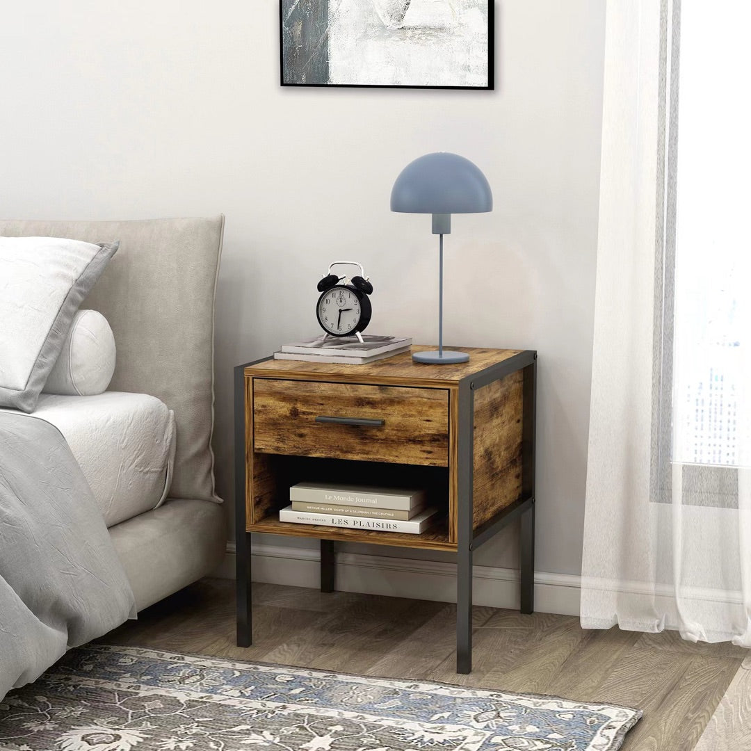 2-Piece Industrial Coffee Table Set – Modern Nesting Tables