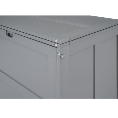 Queen Murphy Bed with Rotating Base Gray