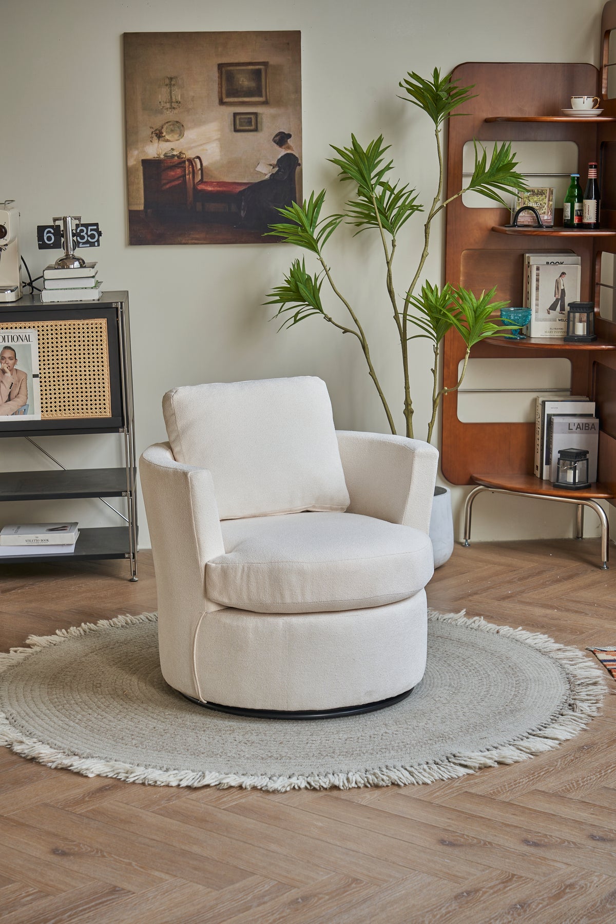 Rotating Club Chair Beige
