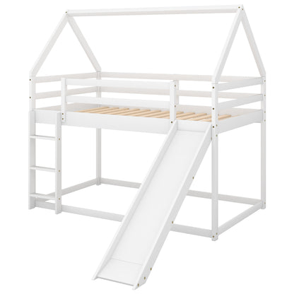 Twin House Bed with Slide White