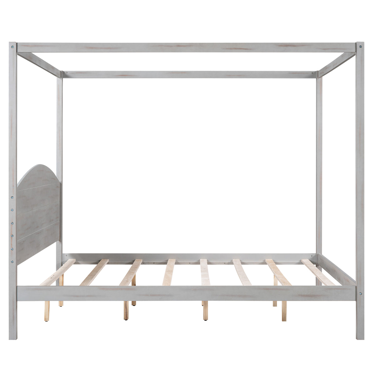 King Canopy Bed Gray Wash