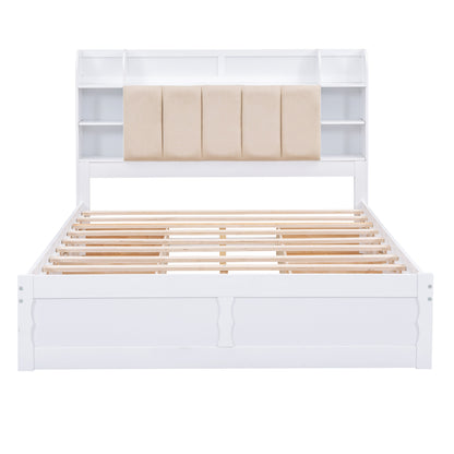 Wood Queen Platform Bed White
