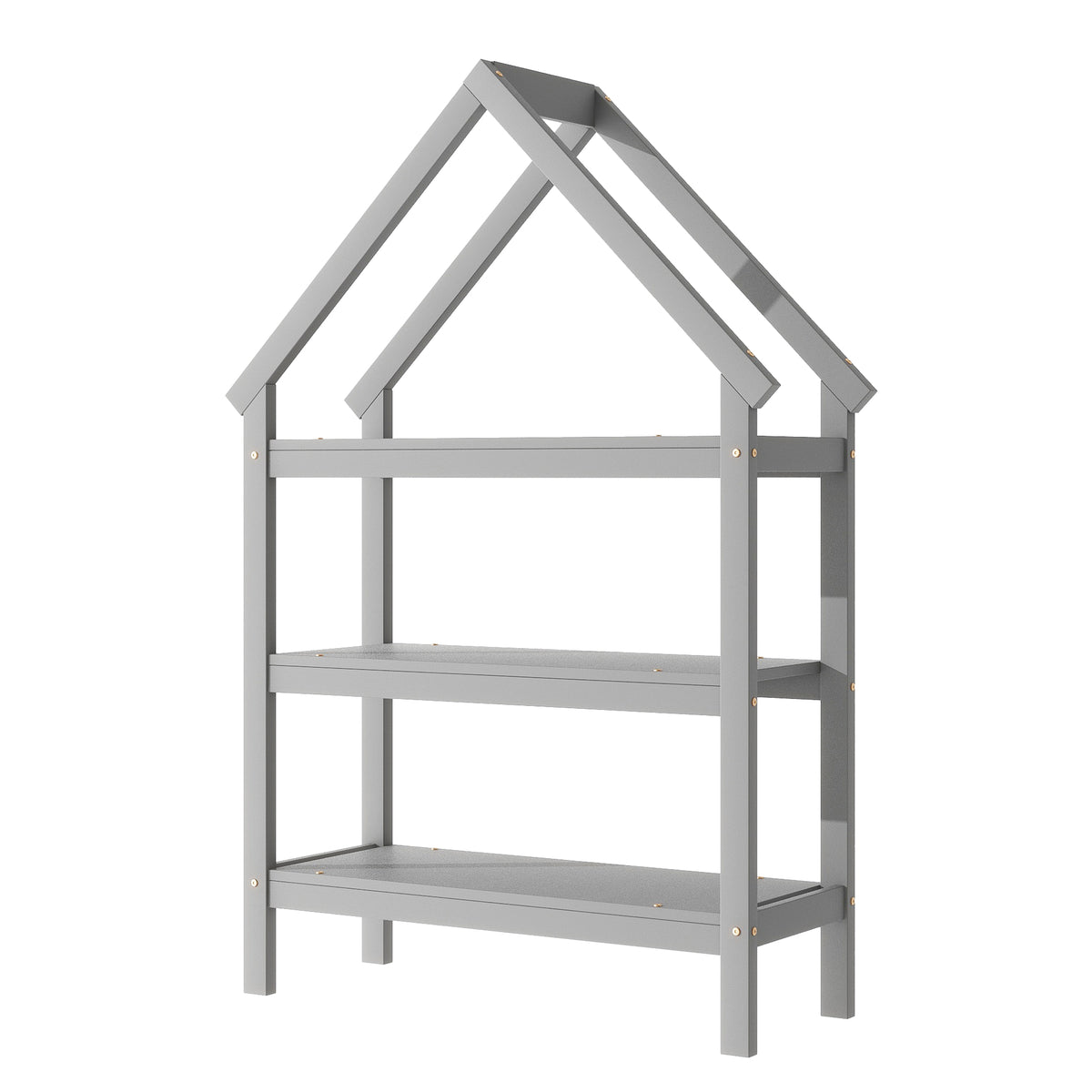House Frame Platform Bed with Storage Gray