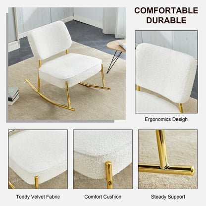 Suede Rocking Lounge Chair – Beige