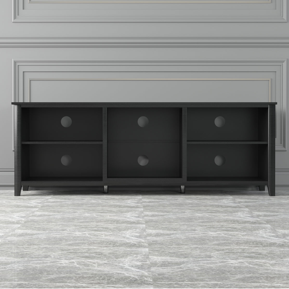 Modern Media Console TV Stand Black