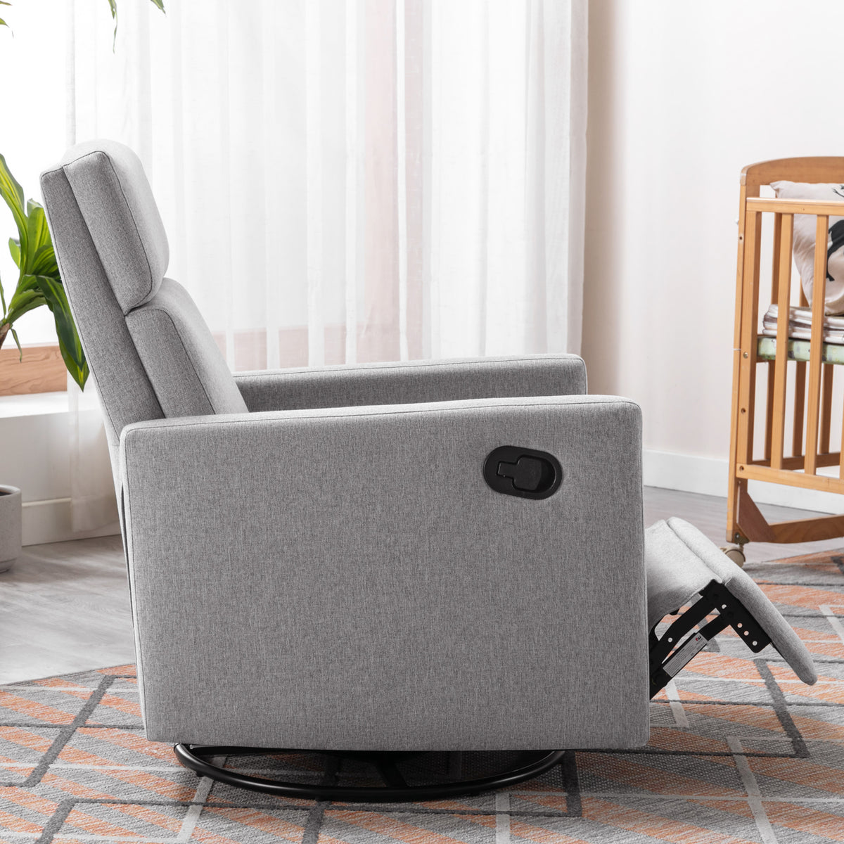 Upholstered Rocker Chair Gray