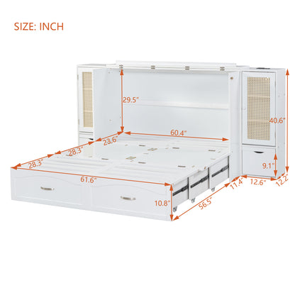 Murphy Wall Bed with Drawers White Finish