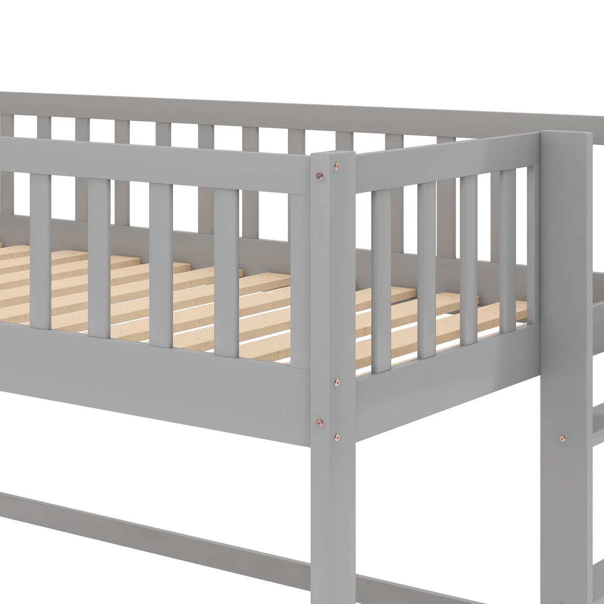 Twin Loft Bed with Ladder and Slide Gray