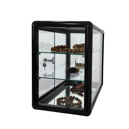 Tempered Glass Display Cabinet with Sliding Doors