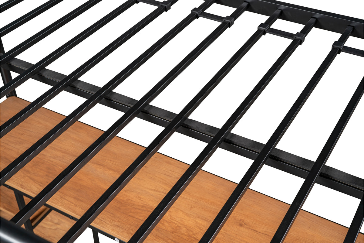 Heavy-Duty Twin Loft Bed with Built-In Shelves White