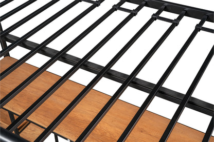 Heavy-Duty Twin Loft Bed with Built-In Shelves White