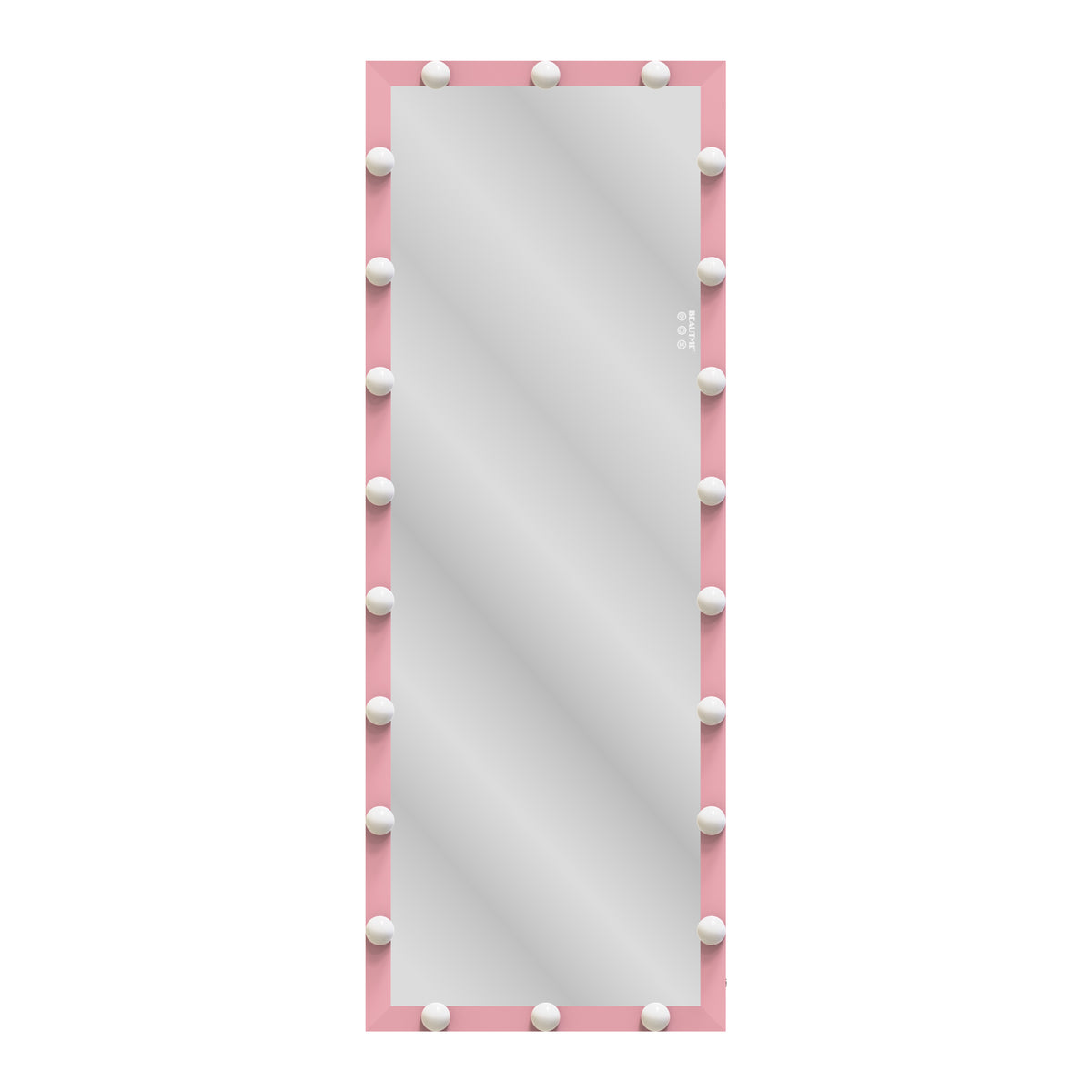 Hollywood LED Floor Mirror with Stand Pink