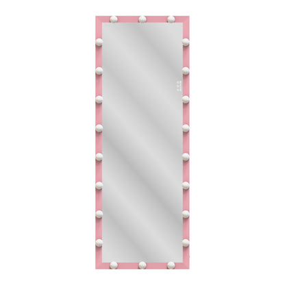 Hollywood LED Floor Mirror with Stand Pink