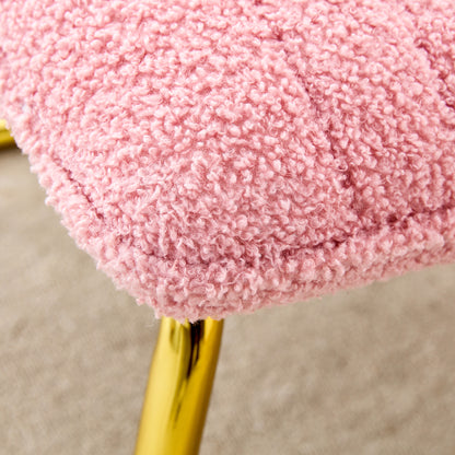 Blush Fabric Accent Chair – Gold Legs