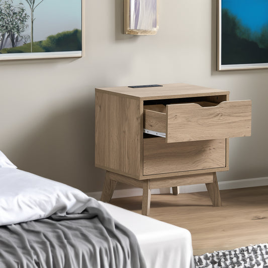 Nordica Oak USB Nightstand