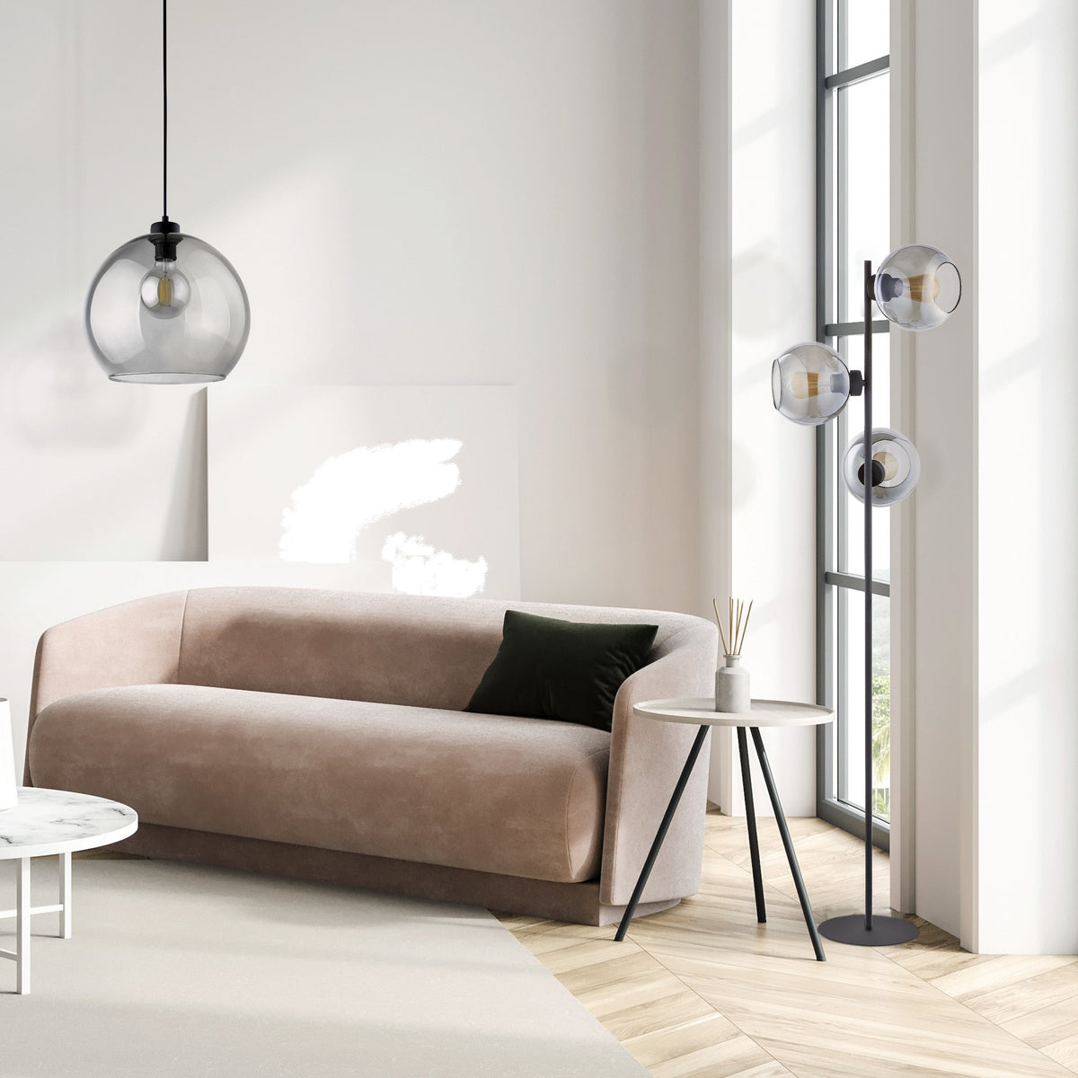 CUBUS Graphite Glass Scandinavian Pendant Light