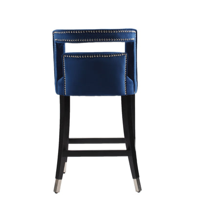 Velvet Barstools Set of 2 Gold Base