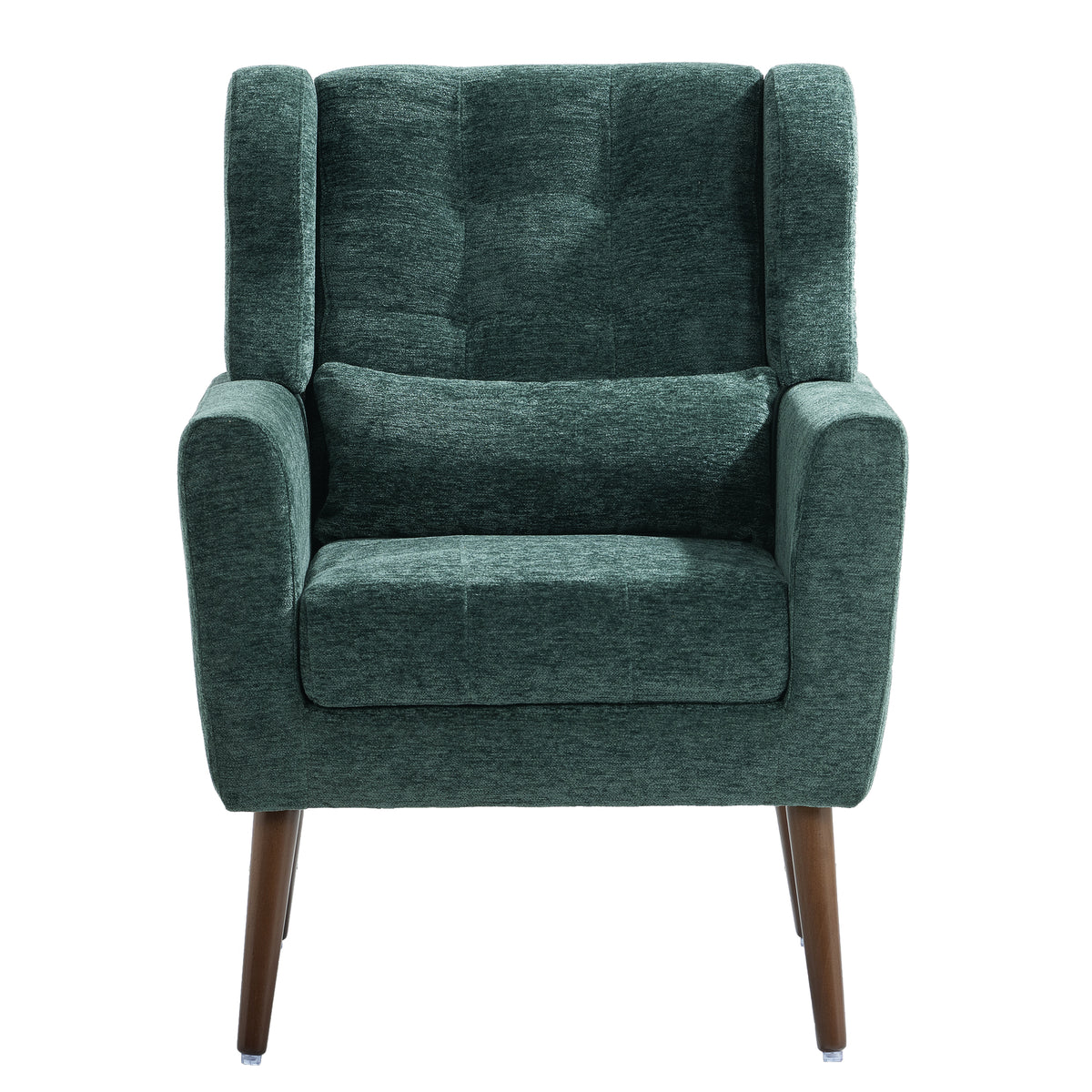 Upholstered Modern Accent Chair Blackish Green