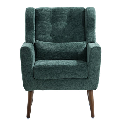 Upholstered Modern Accent Chair Blackish Green