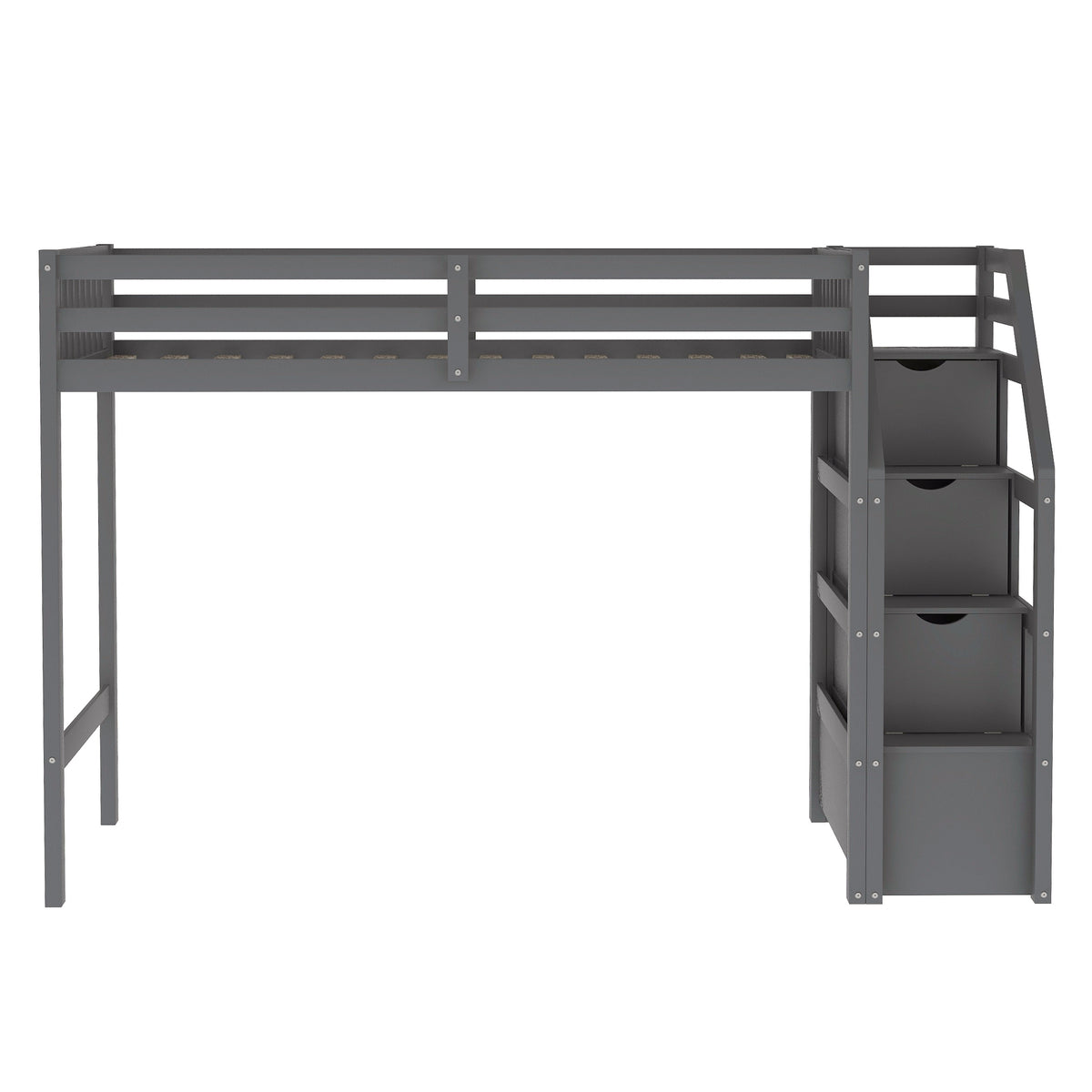 Full Loft Bunk Bed Gray