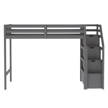 Full Loft Bunk Bed Gray