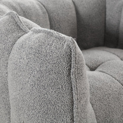 Soft Bean Bag Chair – Beige High-Resilience Foam