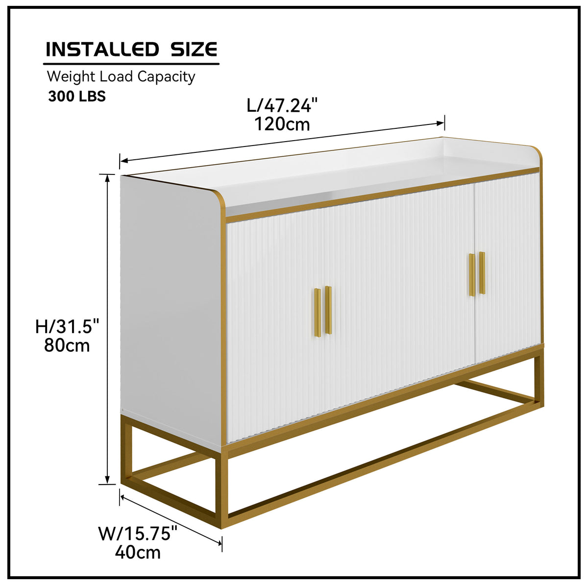 Modern Buffet Cabinet White Gloss