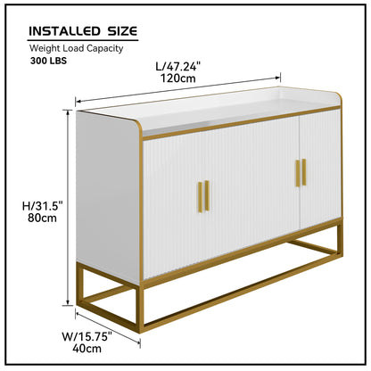 Modern Buffet Cabinet White Gloss