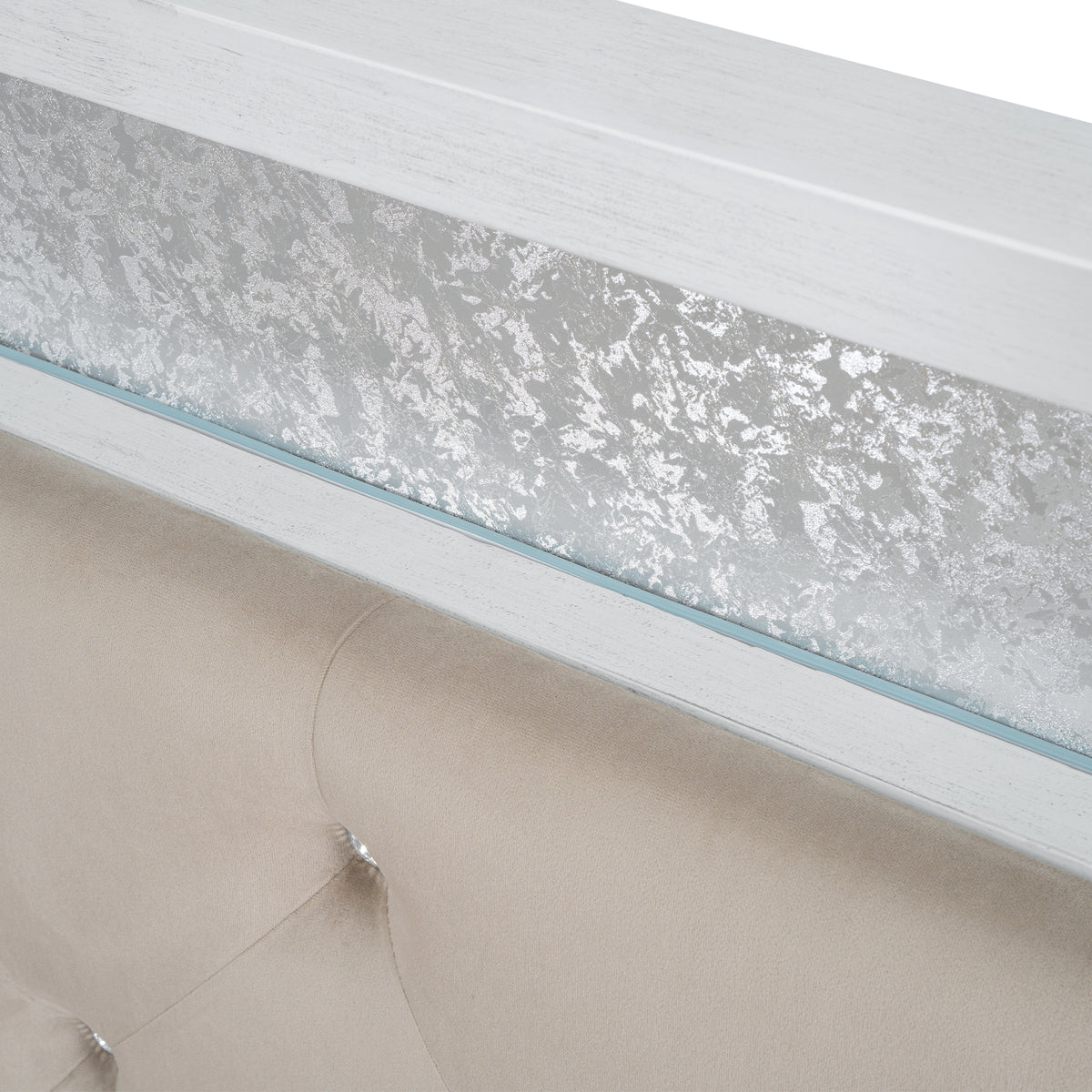 Full Platform Bed with LED Headboard White