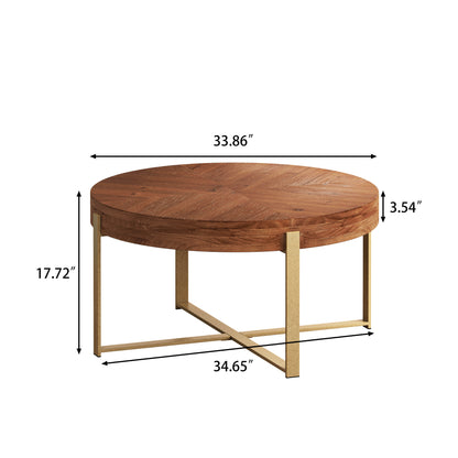 Retro Round Coffee Table Gold