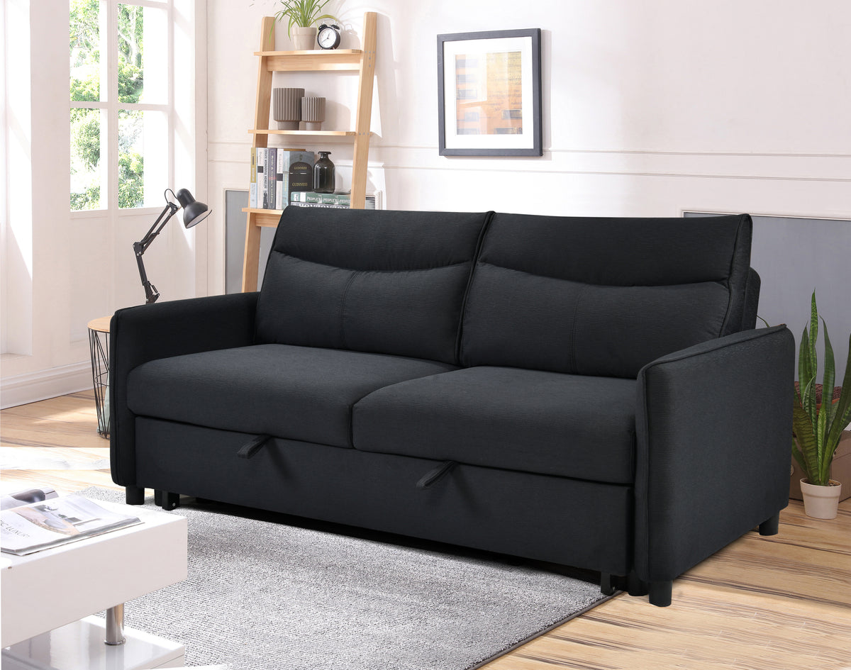 Convertible Sofa Bed with Pullout Black