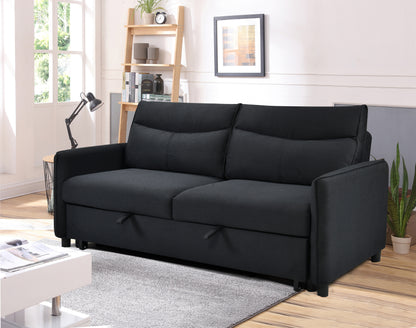 Convertible Sofa Bed with Pullout Black