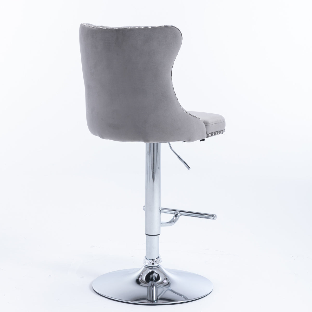 Modern Chrome Bar Stools Set of 2 Gray
