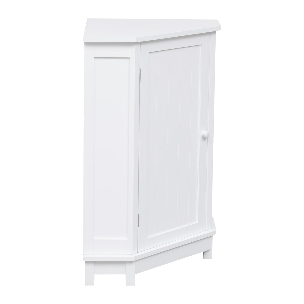 White Corner Bathroom Storage Cabinet Adjustable Shelves