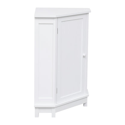 White Corner Bathroom Storage Cabinet Adjustable Shelves
