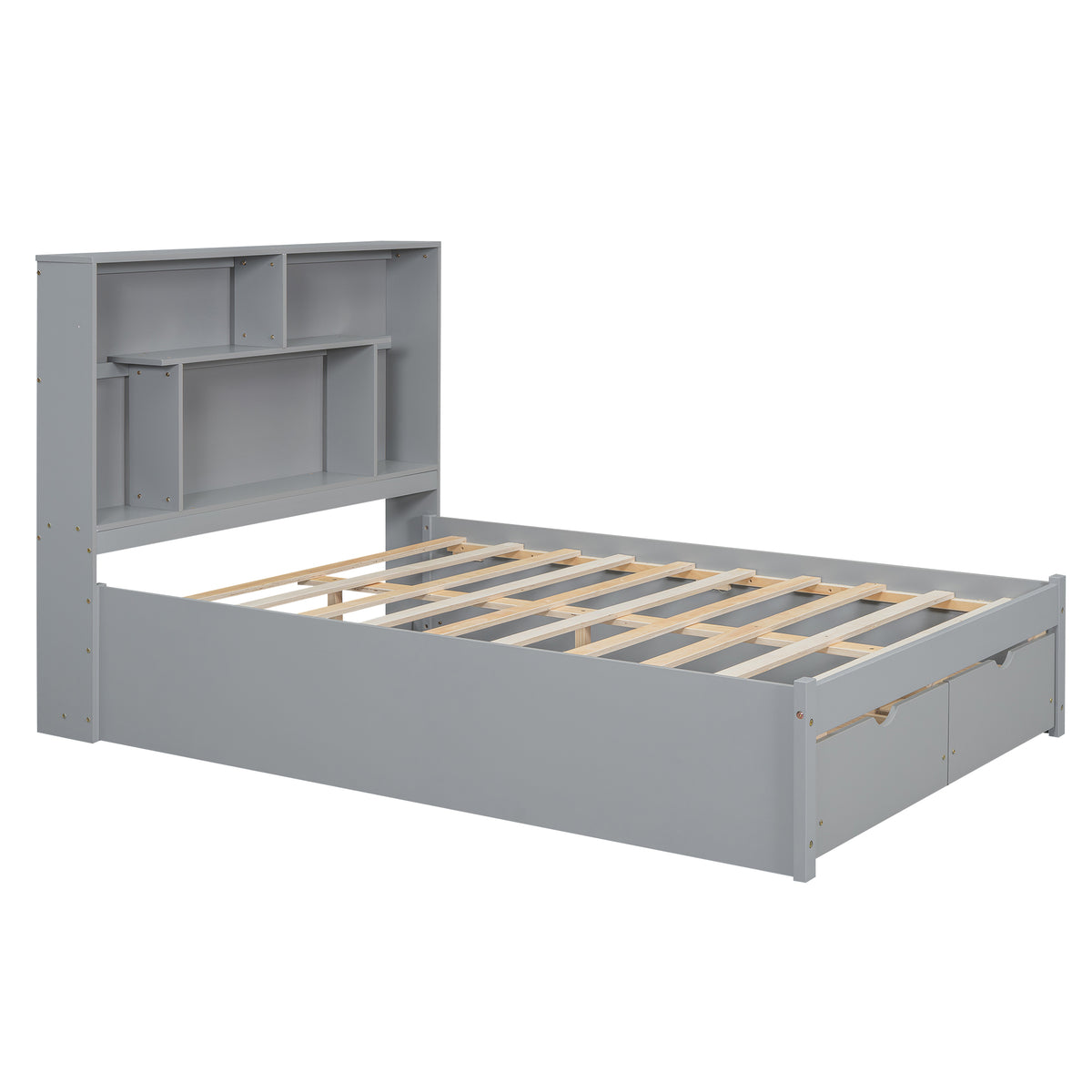 Full Platform Bed Gray
