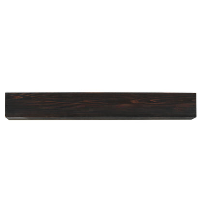 72-Inch Rustic Wood Floating Fireplace Mantel Espresso