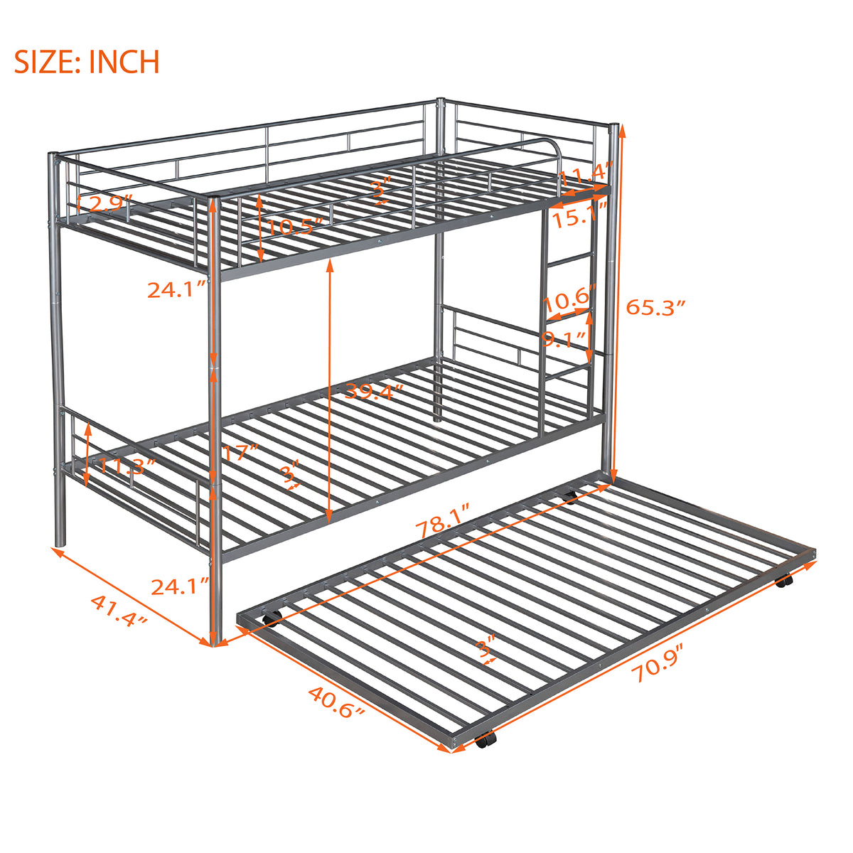 Twin Over Twin Bunk Bed White