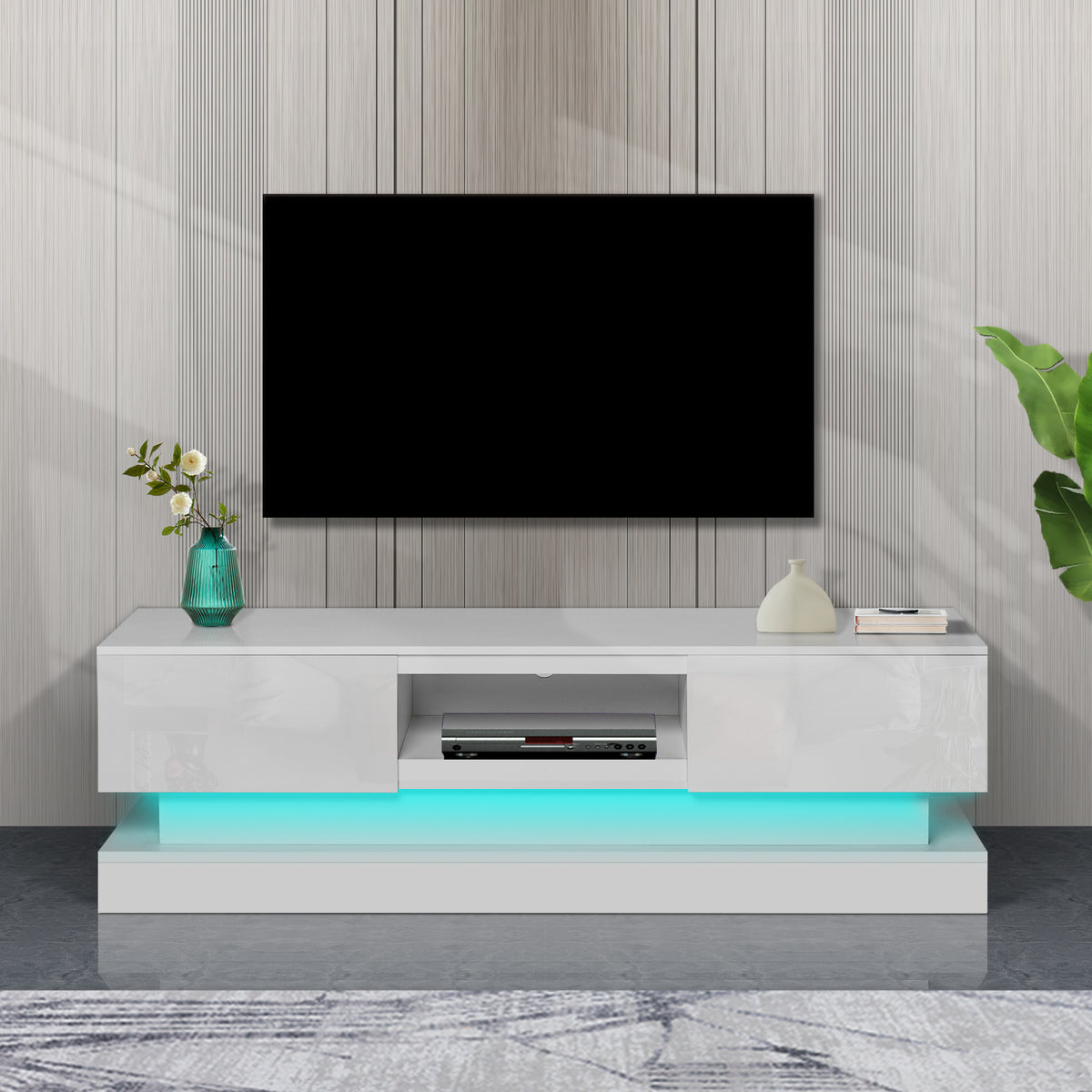 White LED TV Stand High Gloss