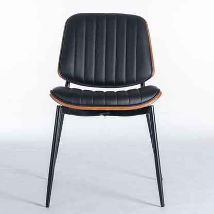 Retro Linen Dining Chairs Set of 2 Black Legs
