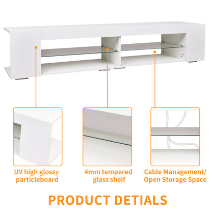 LED TV Stand High Gloss White