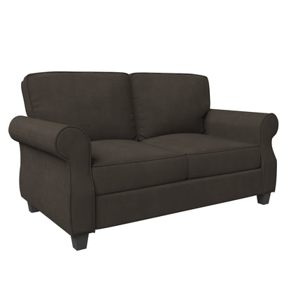 Solid Wood 2-Seater Sofa Gray