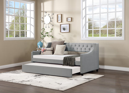 Tufted Twin Daybed with Trundle Beige