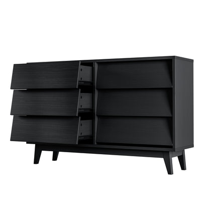 6-Drawer Double Dresser with Bevel Design