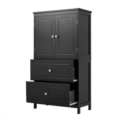 Black Bathroom Storage Cabinet with Drawers